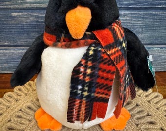 Russ Berrie & Co. Chatters Penguin Plush Stuffed Animal Toy 9”