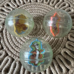 Set of 3 Vintage Plastic Toddler Toy Disney Balls, Tigger Piglet Winnie The Pooh