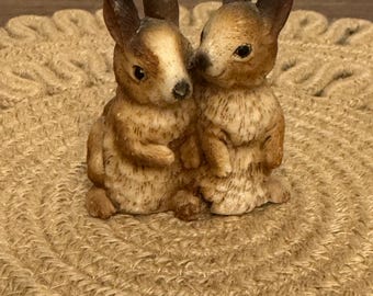 DiPinto a Mano Italian Resin Rabbit Figurine, Bunny, Bunnies, Easter, Handpainted