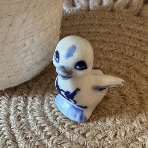 Vintage Blue And White Delft Duck Figurine