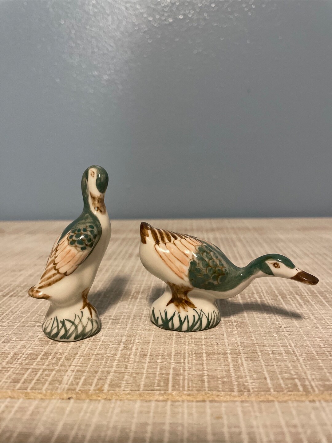 Set Vintage Porcelain Duck Figurines Etsy