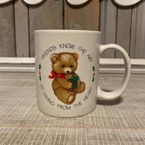 Vintage coffee mug, Current, 1991 Christmas, Teddy Bear, Friends