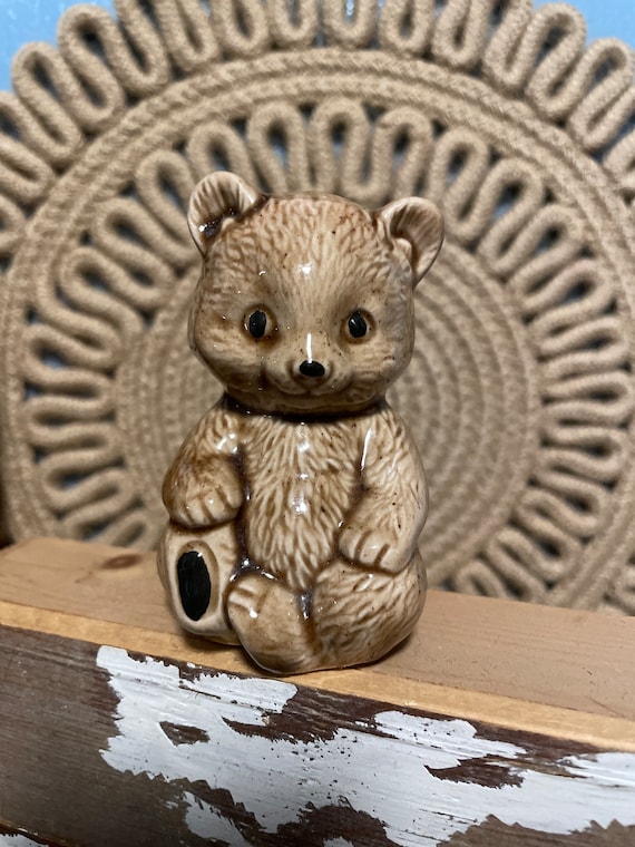 Vintage Ceramic Teddy Bear Figurine - Etsy