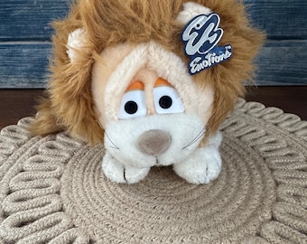 Vintage 80s Emotions Flair Mattel Lion 6 Inch Plush Sad Face Stuffed Animal Toy