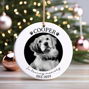 Personalized Dog Memorial Ornament, Dog Loss Ornament, Pet Memorial Gifts, Dog Mom Christmas Gifts, Forever Loved, Custom Dog Ornament
