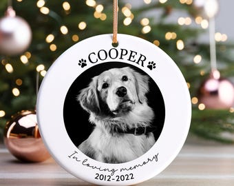 Adorno conmemorativo de perro personalizado, adorno de pérdida de perro, regalos conmemorativos de mascotas, regalos de Navidad para mamá de perro, amado para siempre, adorno de perro personalizado