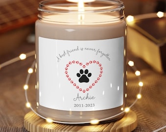 Presente personalizado para vela para perda de animais de estimação | Memorial do animal de estimação | Perda de gato | Perda de cachorro | Presente de luto para animais de estimação | Presente de simpatia para animais de estimação | Dedicação ao animal de estimação