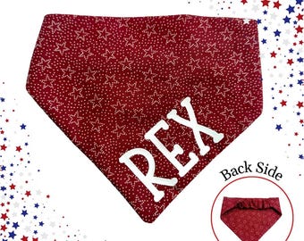 Fourth of July Dog Bandana | personalized dog Bandana | Scrunchie Bandana | Slip On Dog  Scarf | Pet Neckwear Gift | Handmade Bandana