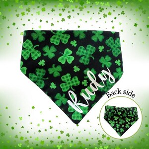 St. Patrick&#39;s Day Dog Bandana | personalized dog Bandana | Scrunchie Bandana | Slip On Dog  Scarf | Pet Neckwear Gift | Handmade Bandana