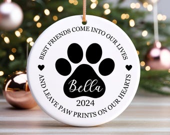 Adorno conmemorativo para perro personalizado / Adorno por la pérdida de un perro / Regalos conmemorativos para mascotas / Regalos de Navidad para mamás de perros / Amado para siempre / Adorno para perro personalizado