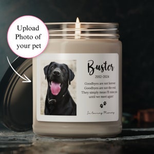 Custom Pet Memorial Candle, Pet Remembrance Gift, Your Pet&#39;s Photo, Dog Sympathy Gift, Pet Memorial Candle, Dog Remembrance, Pet Sympathy