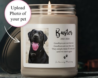 Custom Pet Memorial Candle, Pet Remembrance Gift, Your Pet's Photo, Dog Sympathy Gift, Pet Memorial Candle, Dog Remembrance, Pet Sympathy