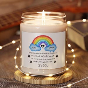 Custom Pet Memorial Candle, Pet Remembrance Gift, Your Pet's Photo, Dog Sympathy Gift, Pet Memorial Candle, Dog Remembrance, Pet Sympathy