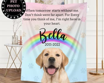 Personalized Pet Memorial Blanket, Pet Memorial Gift, Loss of Pet Gift, Personalized Pet Blanket, Custom Dog Blanket, Loss of Pet Keepsake