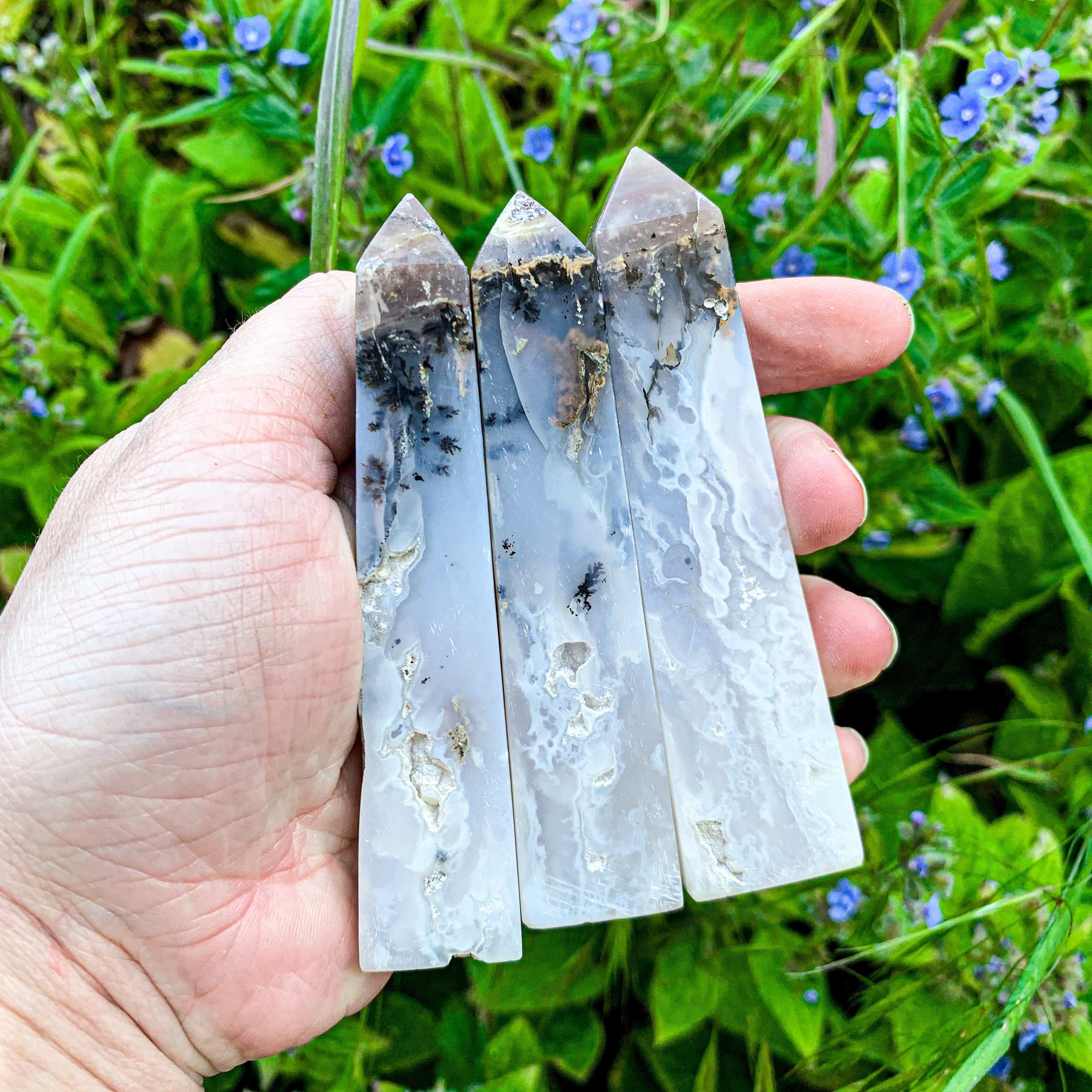 RARE Merlinite plume dendritic agate towers Etsy