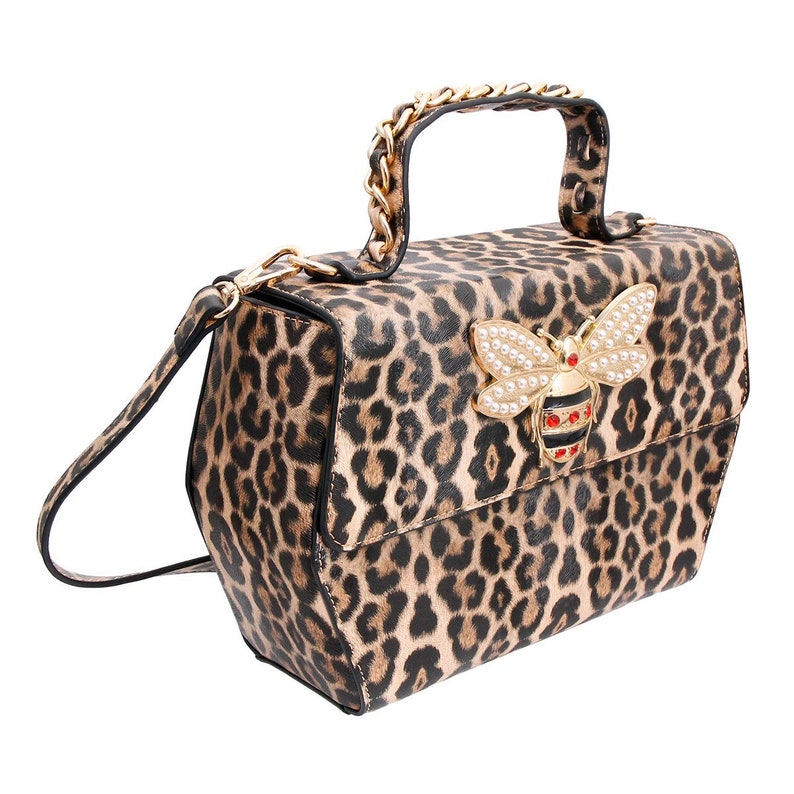 Queen bee handbag perfect gift luxury bag gg inspired designer bag Leopard Boxy Satchel Bag