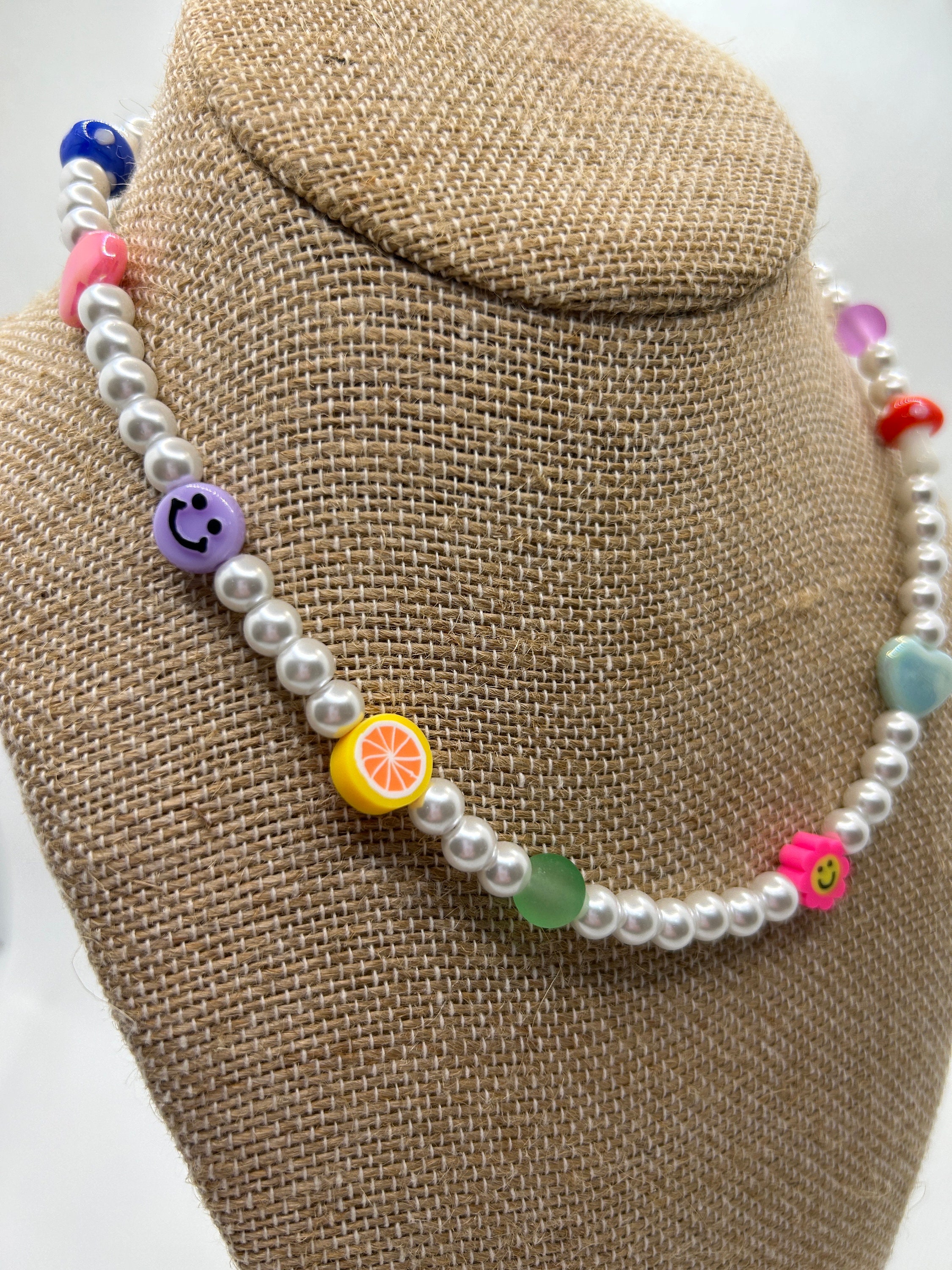 Mixed Bead and Pearl Necklace, Fun and Colorful Beaded