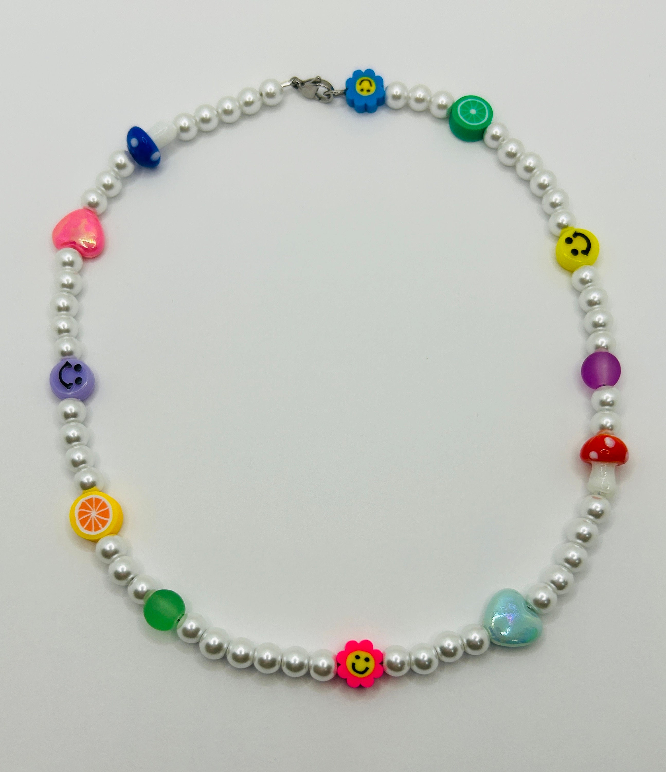 Mixed Bead and Pearl Necklace, Fun and Colorful Beaded