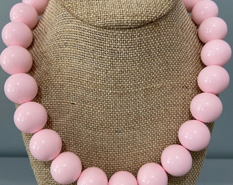 Chunky Acrylic Bubblegum Bead Halsketten: 7 solide Farben