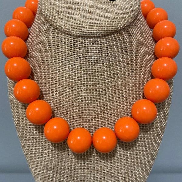 Chunky Acrylic Bubblegum Bead Necklaces: 6 Color Choices