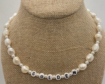 Golden Pearl Necklace Harry Styles 