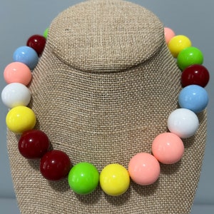 Multicolor Chunky Acrylic Bead Necklace
