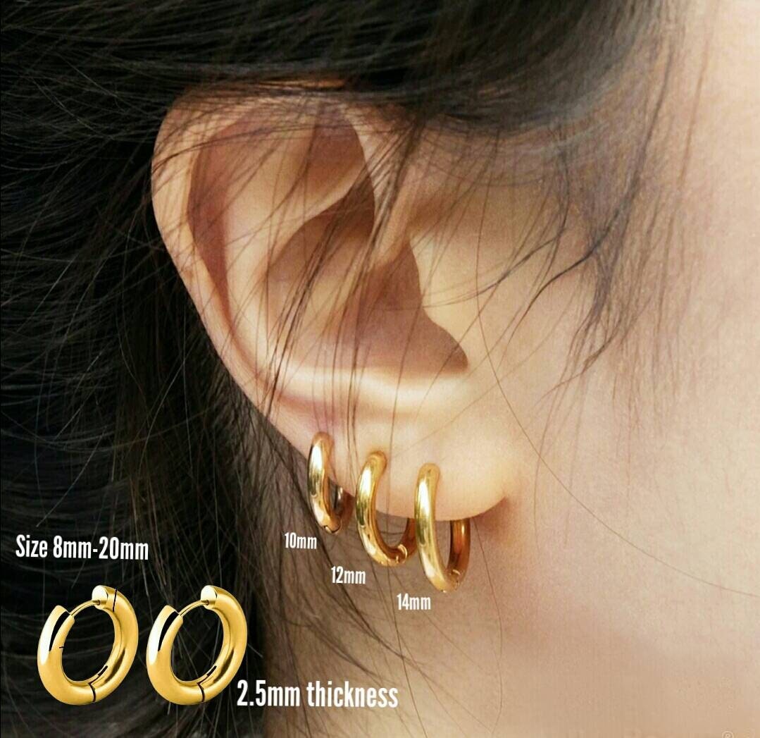 www. - 7 sizes (8mm-20mm) 1 Pair Hoop Earrings*