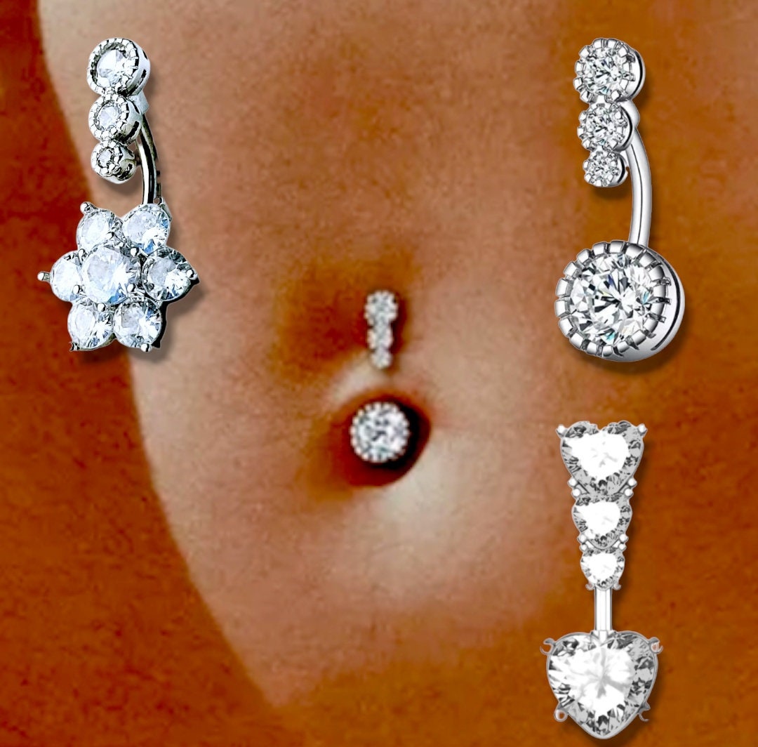playful piercings Sparkling Ab Princess Crown Tierra Tiera Belly Navel Ring  14g