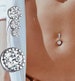 316L Surgical Steel Belly Bars Three Clear Cubic Zirconia 14G Navel Rings 