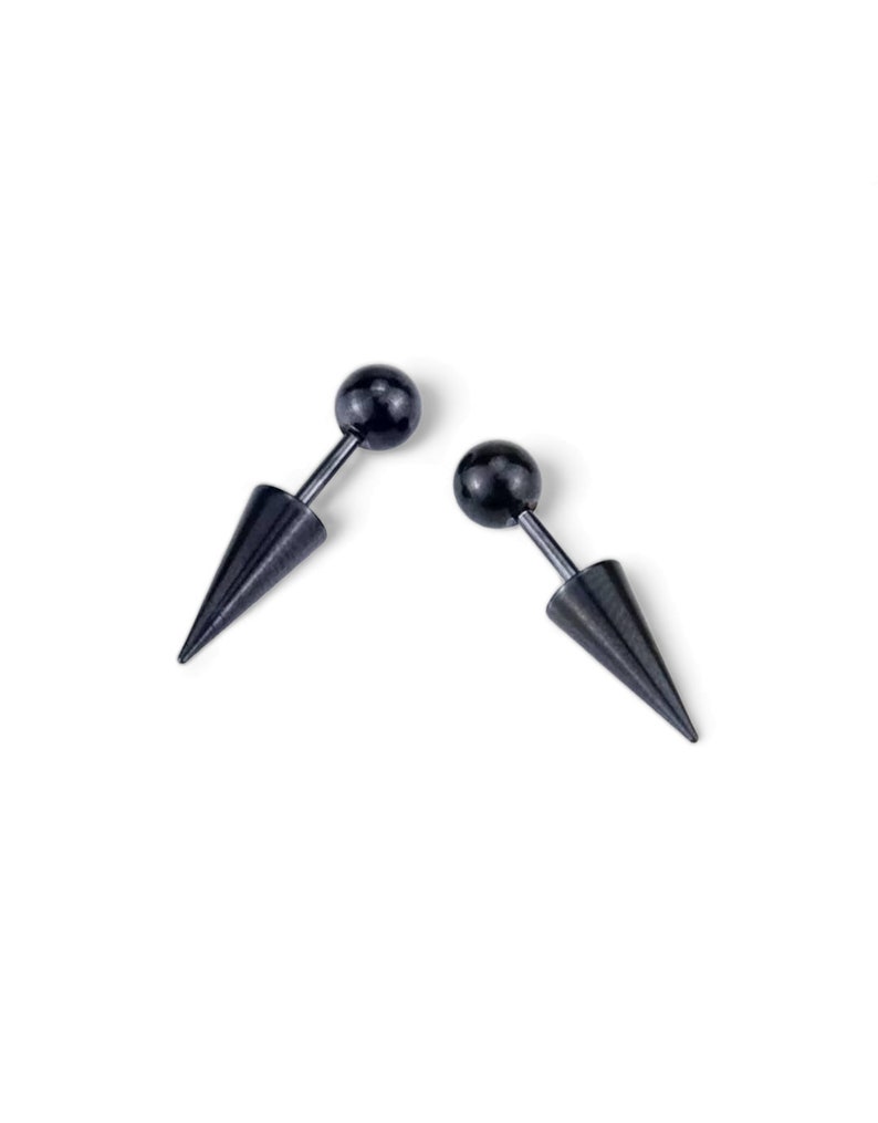16G Spike Stud Earrings Stainless Steel Cone Barbells Helix Pierce Earrings image 4