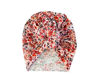 micro floral knotted turban