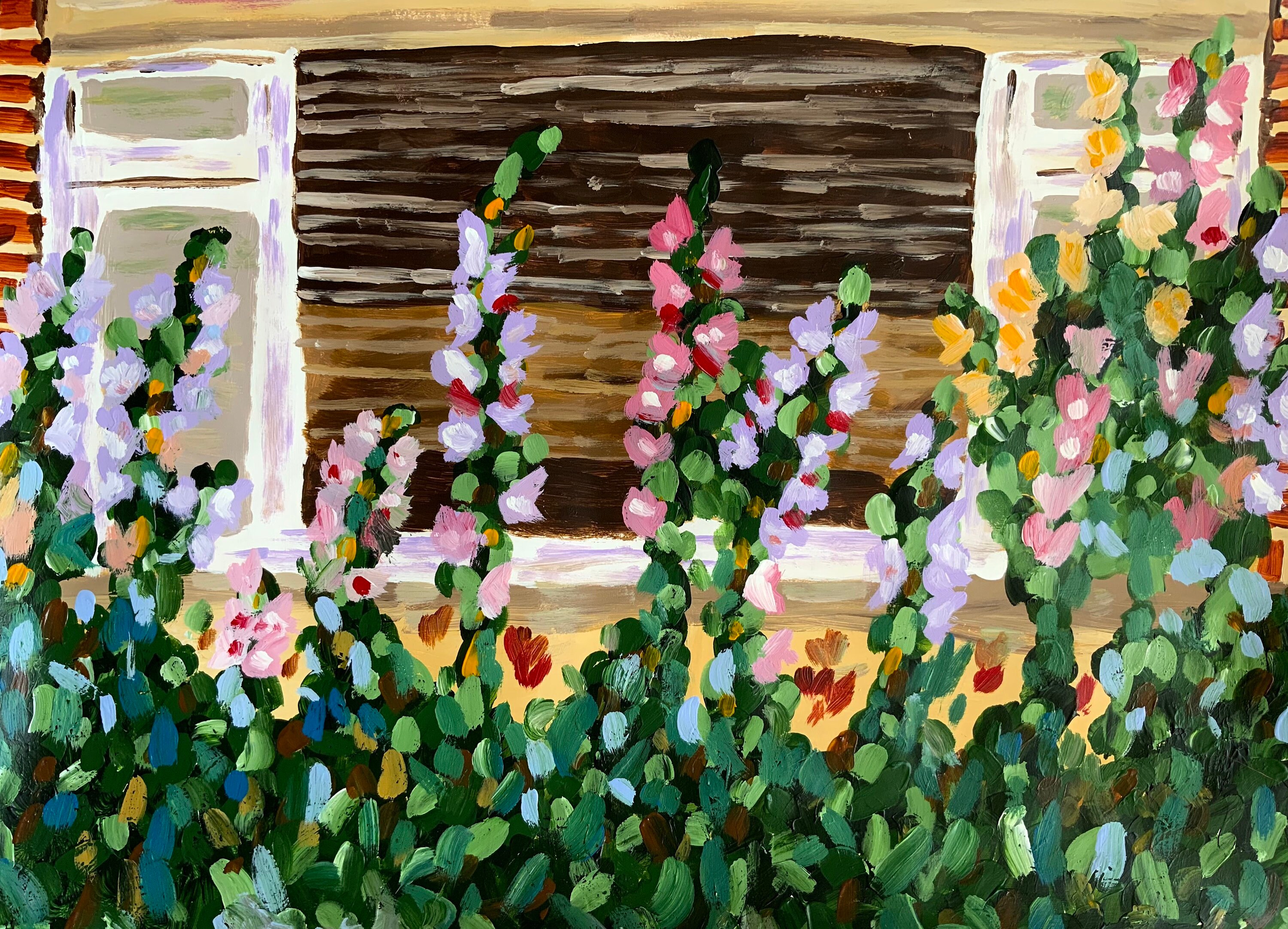 Flowers In The Window Art Prints Flowers Wall Art Etsy