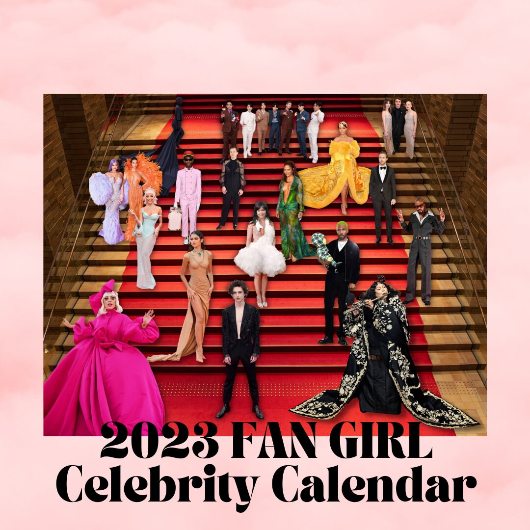 Fan Girl Calendar 2023 Celebrity Pop Culture Calendar Etsy