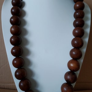 Big Bead Necklace. Chunky Wood Necklace. Wooden Necklace
