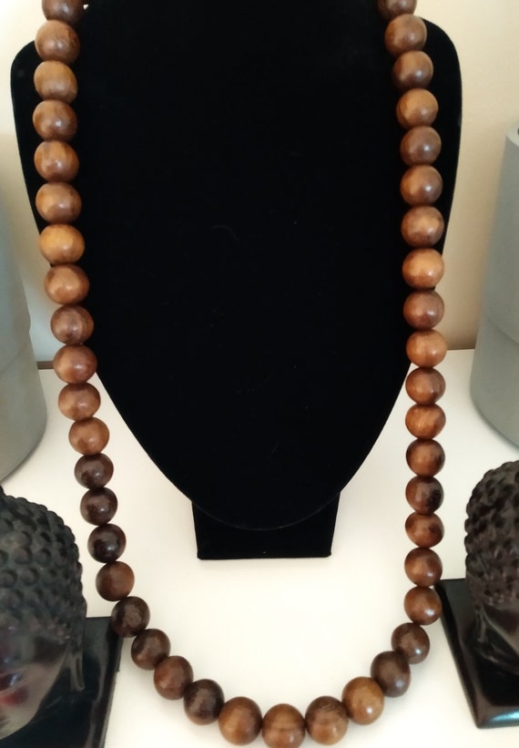 Large Myrtle Bead Necklace on Leather cord – Myrtlewood Gallery
