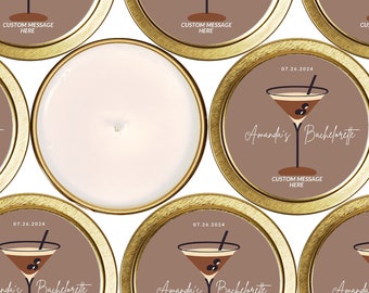 Personalized Bachelorette Party Candle Favors - Espresso Martini Scent (Set of 10)