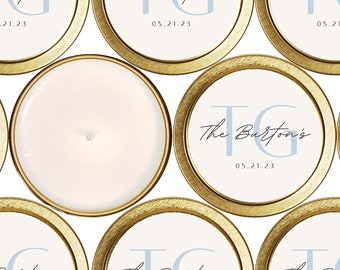 Bulk Wedding Candle Favors, Shower Favors, Bulk Candles, Gold Tin Candles, Custom Candle Favors