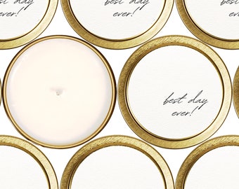 Bulk Wedding Candle Favors, Shower Favors, Bulk Candles, Gold Tin Candles, Custom Candle Favors