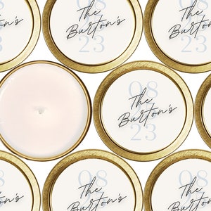 Personalized Wedding Favors: Bulk Soy Wax Gold Candle Tin