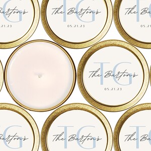 Bulk Wedding Candle Favors: Custom Gold Tin Soy Candles