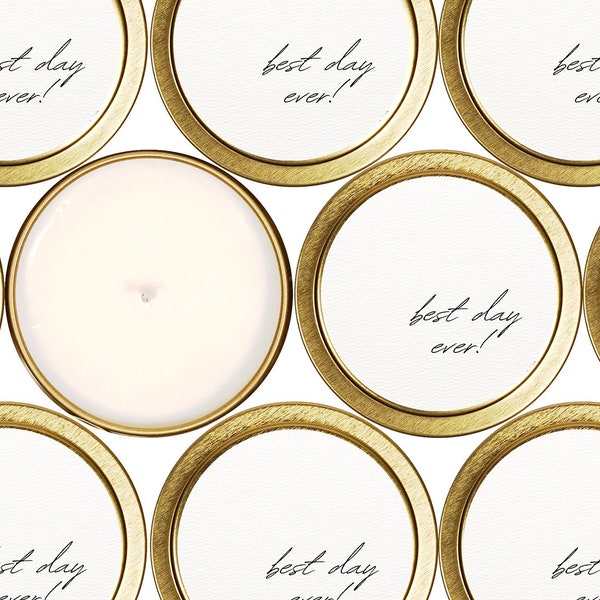 Bulk Wedding Candle Favors, Shower Favors, Bulk Candles, Gold Tin Candles, Custom Candle Favors