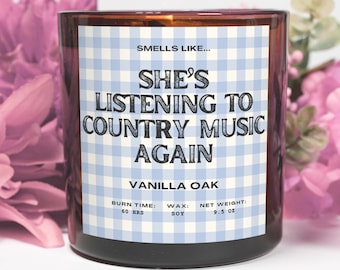 Cowgirl Country Music Candle: Vanilla Oak Scent - 9.5 OZ