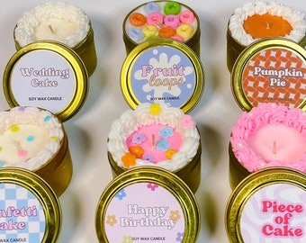 Wedding Cake Candle, Happy Birthday Cake Soy Candle, Birthday Cupcake Candle, Dessert Candle, Pumpkin Pie, Candle Samplers