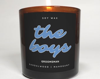 Groomsmen Gift: Sandalwood Mahogany Soy Wax Candle