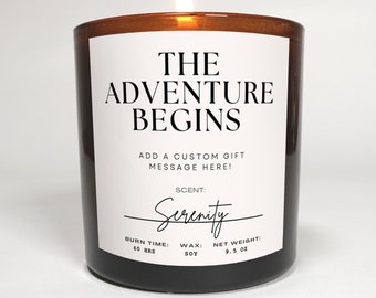 Personalized Retirement Candle: Funny Gift, Soy Wax, Custom Label