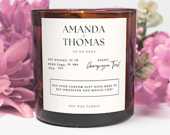 Personalized Anniversary Candle: Custom Soy Wax Gift