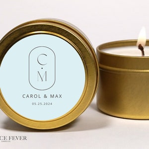 Bulk Wedding Candle Favors: Personalized Initials, Soy Wax