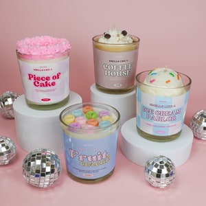 Dessert Scented Soy Wax Candle: Hot Cocoa, Cereal, Cake