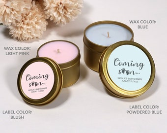 Custom Baby Shower Candle Favors: Soy Wax Candles in Bulk, it's a girl candles