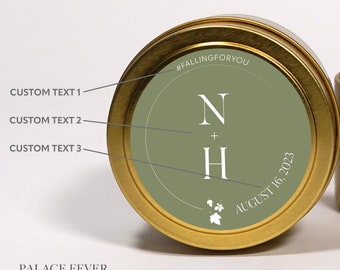 Personalized Fall Wedding Favors: Soy Wax Candle Tins, Bulk